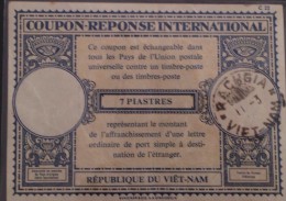 South Vietnam Viet Nam 7 PIASTRES - Used Reply Coupon Reponse From Rach Gia , Antwortschein , IRC - Vietnam
