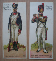 5 CHROMOS GLOIRES & COSTUMES MILITAIRES EDITE PAR LE CHOCOLAT LOMBART - Lombart