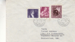 Liechtenstein - Lettre De 1953 - Oblitération Ruggell - Valeur 10,40 Euros ( 8 + 2,40 ) - Cartas & Documentos