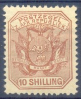 Transvaal 1895. 10s Pale Chestnut. SACC 218*, SG 212a*. - Transvaal (1870-1909)