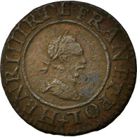 Monnaie, France, Denier Tournois, 1588, Paris, TTB, Cuivre, Sombart:4074 - 1574-1589 Henry III