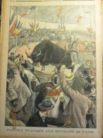 1899  Gravure Couleur  CORRIDA TRAGIQUE à DEUIL  LA BARRE   Pres De Enghien   Course De Taureaux Taureaumachie - Deuil La Barre