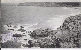 PLOGOFF FINISTERE 3496 POINTE DU RAZ LA BAIE DES TREPASSES  COLL VILLON  ECRITE CIRCULEE 1908 TP ABIME - Plogoff