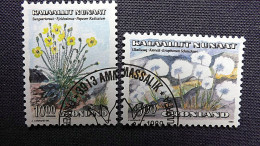 Grönland 197/8 Oo/used, Blumen: Wollgras (Eriophorum Scheuchzeri), Felsenmohn (Papaver Radicatum) - Gebruikt