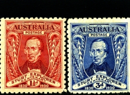 AUSTRALIA - 1930  STURT  SET  MINT  SG 117/18 - Neufs