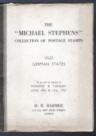 CATALOGUE 1937 DE VENTE AUX ENCHERES, MICHAEL STEPHENS, TIMBRES DES ANCIENS ETATS ALLEMANDS - Catalogues For Auction Houses