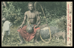 ANGOLA -CONGO - COSTUMES - Indigena Com Apetrechos Para A Colheita Do Vinho De Palmeira  Carte Postale - Angola