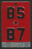 Velonummer Basel Stadt BS 87 - Number Plates