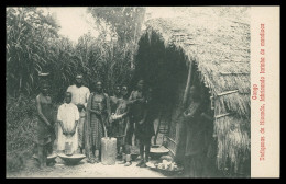 ANGOLA -CONGO - COSTUMES - Indigenas De Kivando, Fabricando Farinha Para Amandioca Carte Postale - Angola
