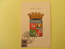 CARTE MAXIMUM CARD BLASON D'ORAN ALGERIE - Cartes-maximum