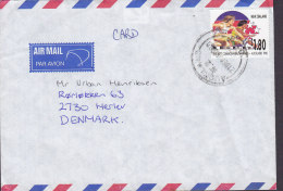 New Zealand Air Mail Par Avion AUCKLAND 1990 Cover Brief HERLEV Denmark Commonwealth Games Running Stamp - Lettres & Documents