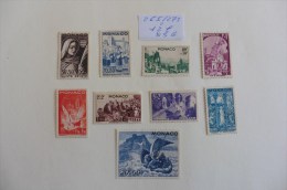 Monaco : 9  Timbres    Neufs Sans Gomme - Collections, Lots & Series