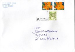 Auslands - Brief Von 7320 Sargans Mit 260 Rappen Mischfrankatur Blumen 2016 - Storia Postale