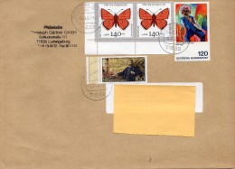 Allemagne - Papillon (yvert N°1351) + Vieux Paysan (n°674) + Alfred Nobel (n°1660) - Briefe U. Dokumente