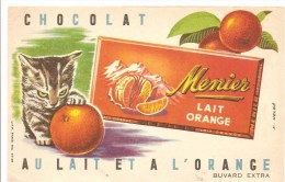 Buvard Menier Chocolat Menier Au Lait Et à L´orange - Chocolat