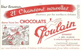 Buvard. Poulain  21 Chansons Nouvelles Ma Petite Folie - Chocolat