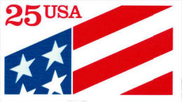 1990 USA 25c Flag Self Adhesive Plastic Stamp Sc#2475 Unusual - Fehldrucke