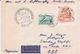Hungary-1957 Censored As After Revolution Lufthansa First Flight Cover Budapest Berlin Dresden - Lettere
