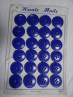 Plaque Ancienne 24 Boutons Bleus - Knöpfe