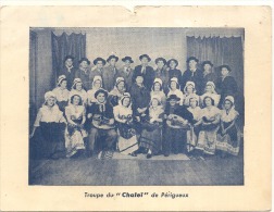 Carton De Présentation - Dos Vierge - Troupe Du "Chaleï " De Périgueux - Dimension 15.5 Cm X 12.5 Cm  Abimé Haut - Lussac Les Chateaux