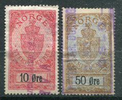 NORVEGE - Lot De  Timbres Fiscaux " STEMPELMAERKE" 10 Et 50 Ores - Fiscali