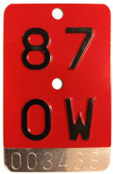 Velonummer Obwalden OW 87 - Plaques D'immatriculation