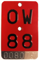 Velonummer Obwalden OW 88 - Number Plates