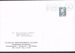 Greenland NORDGRØNLANDS PROVSTIKONTOR ILULISSAT 1996 Cover Brief Provisorium 4,25/0,25 Kr Margrethe II. Overprinted - Covers & Documents