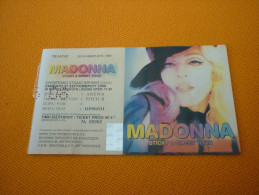 Madonna Sticky & Sweet Tour Music Concert Ticket In Athens Greece Greek 2008 Rare - Entradas A Conciertos