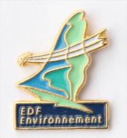 Pin's  EDF GDF - EDF ENVIRONNEMEN - Oiseau Stylisé - Etoile Filante - F102 - EDF GDF