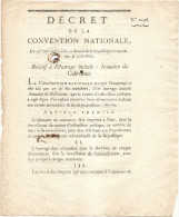 PARIS DECRET DE LA CONVENTION NATIONALE ANNUAIRE DU CULTIVATEUR SIGNAT URE MANUSCRITE ANNEE 1794 - Décrets & Lois