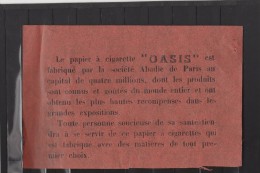 Publicité Papier à Cigarette OASIS Société ABADIE Paris  " Toute Personne Soucieuse De Sa Santé ...." Rouge Orange - Other & Unclassified
