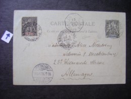 FULL POST (OFFICE FRENCH INDOCHINA) Circulated CENTRAL SAIGON (Cochin) FOR GERMANY IN Paquebot FRENCH IN 1898 AS - Storia Postale