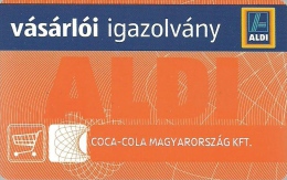 COCA-COLA * SOFT DRINK * ALDI SUPERMARKET * CUSTOMER CARD * LOYALTY CARD * Aldi Coca-Cola Magyarorszag Kft. * Hungary - Food