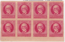 1917-241 CUBA REPUBLICA 1917. 2c MAXIMO GOMEZ.1926 BLOCK 8 IMPERFORADO. GOMA ORIGINAL Ed.215As. - Nuovi