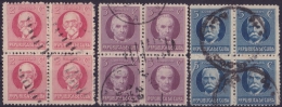 1917-247 CUBA REPUBLICA 1917. 2,3,5c BLOCK 4 USADO - Used Stamps