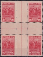 1947-144 CUBA REPUBLICA 1947. 2c Ed.395CH. MARTA ABREU CENTRO DE HOJA. CENTER OF SHEET. NO GUM. - Unused Stamps