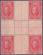 1947-150 CUBA REPUBLICA 1947. 2c Ed.390CH. FRANKLIN DELANO ROOSEVELT CENTRO DE HOJA. CENTER OF SHEET. NO GUM. - Unused Stamps