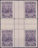 1947-155 CUBA REPUBLICA 1947. 10c Ed.397CH. MARTA ABREU CENTRO DE HOJA. CENTER OF SHEET. NO GUM. - Unused Stamps