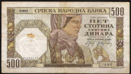 500 Dinara 01/10/1941. Serbia/ Serbie. - Serbia