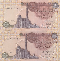 EGYPT 1 EGP POUND 1996 P-50e SIG/HASSAN #19 LOT 2 UNC DIFFERENT TST TYPE 3 AND 2 */* - Egypt