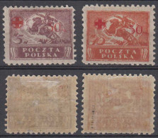 Polen Poland Mi# 154 + 156 * Red Cross Rotes Kreuz 1921 - Neufs