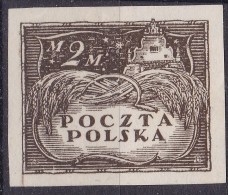 POLAND 1919 Proof Fi 94 P Mint No Gum Brown/black - Unused Stamps