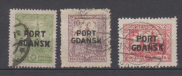 Poland Polen DANZIG GDANSK Mi# 12-14 Used Overprint 1926 On Type I - Port Gdansk