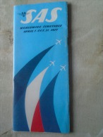 SAS  Scandinavian  Airlines Timetable - 1971  -Airport  Airplane  D137219 - Europa