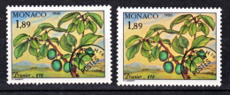 Monaco Préo 107 Variété Fond Jaune Et Fond Orange Prunier Neuf ** TB  MNH Sin Charnela - Abarten