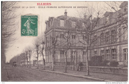 28. Eure Et Loir : Illiers . Avenue De La Gare :  écoleprimaire Supérieure  De Garcons . - Illiers-Combray