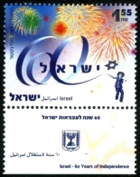 ISRAEL 2008 -  Israel´s 60th Independence Day - Stamp With A Tab - MNH - Cartas & Documentos