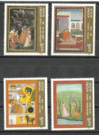 INDIA, 1996, Ritu Rang Miniature Paintings On Four Seasons, Set 4 V,  MNH, (**) - Ongebruikt