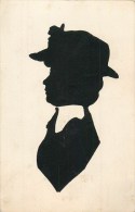 CPA SILHOUETTE - FEMME AU CHAPEAU DE PROIL - VOIR  2 SCANS. - Silhouettes